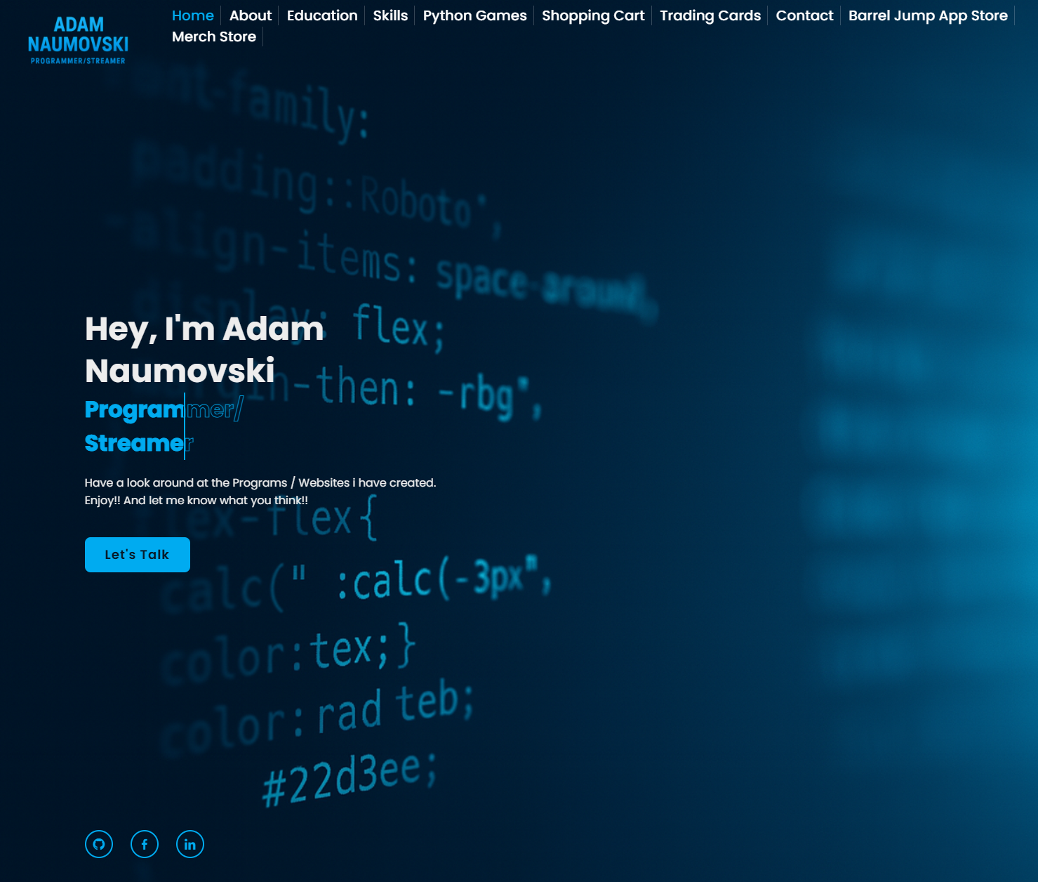 Website design screenshot